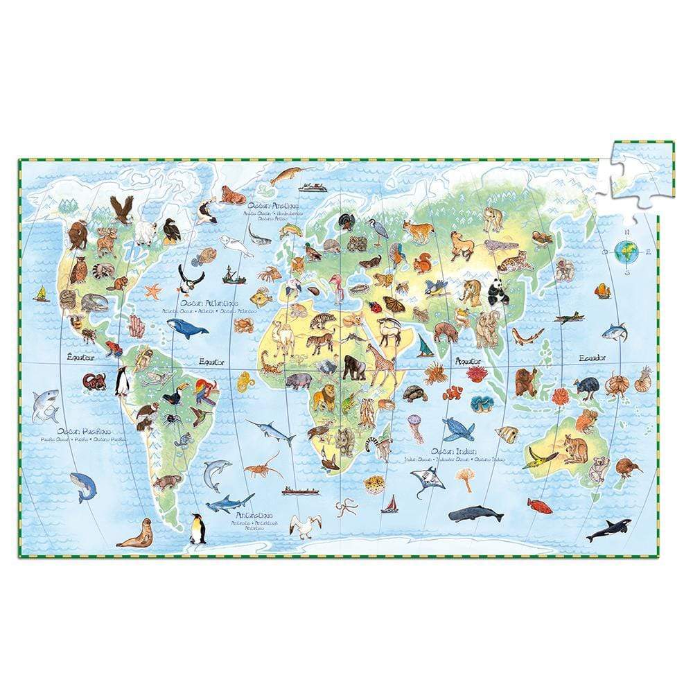 DJECO Puzzles y encajes +5 Puzzle Observación Mundo de Animales DJ07420