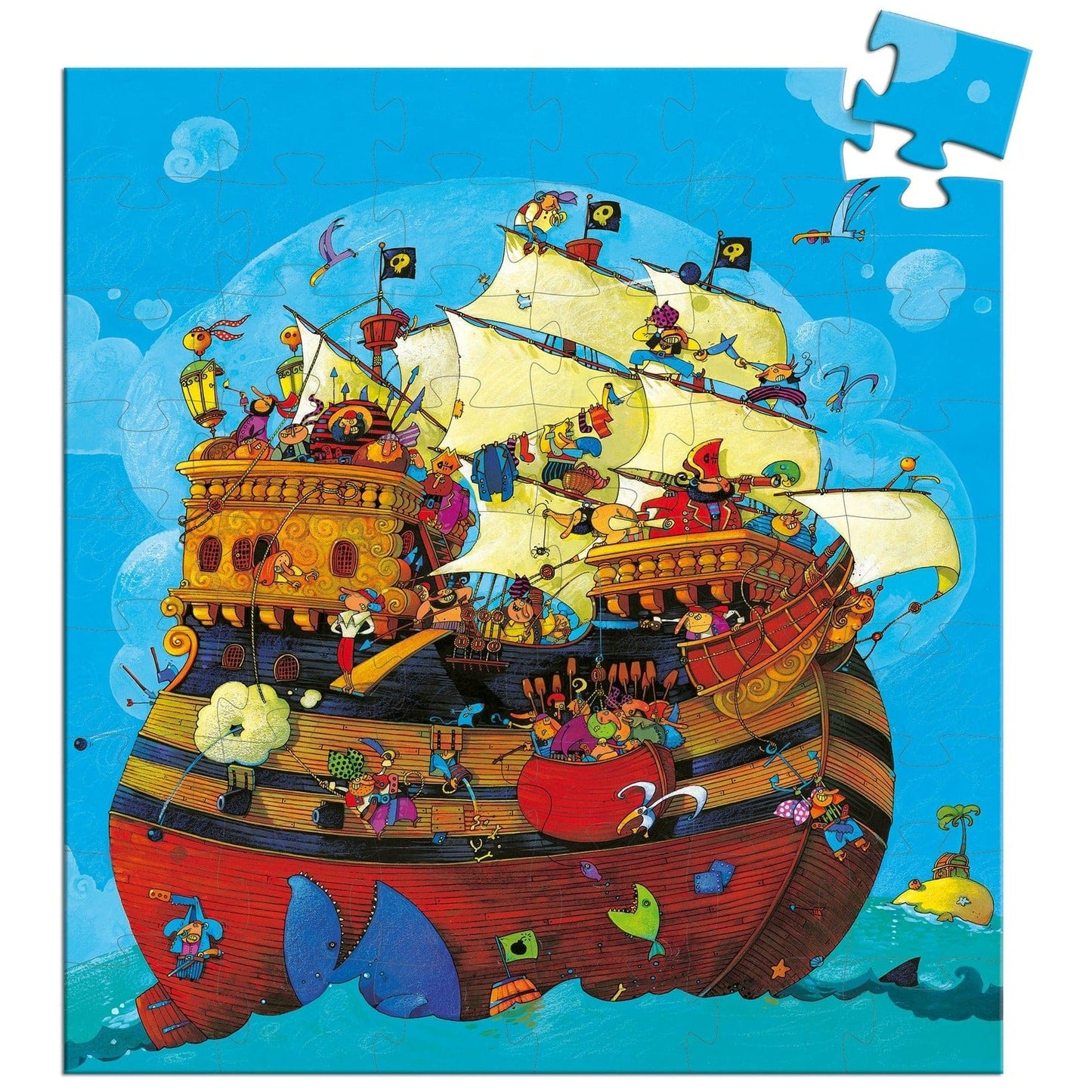 DJECO Puzzles y encajes Puzzle Barco Barbarossa 54 piezas DJ07241