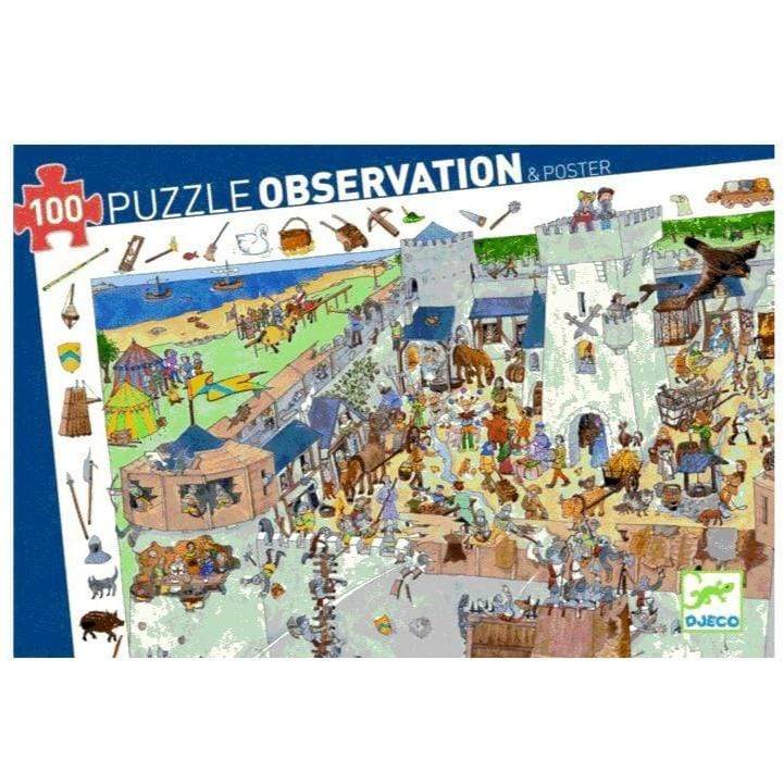 DJECO Puzzles y encajes Puzzle Castillo Fortificado 100 piezas DJ07503