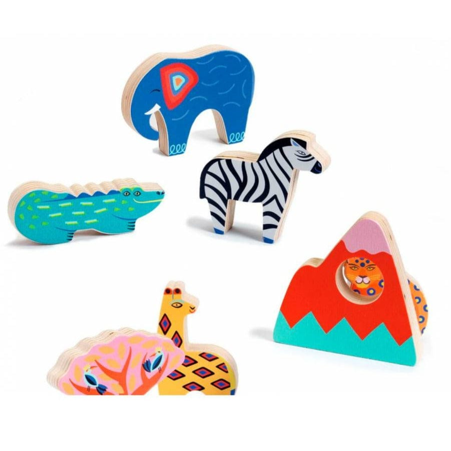 DJECO Puzzles y encajes Puzzle de madera Savana story DJ01068