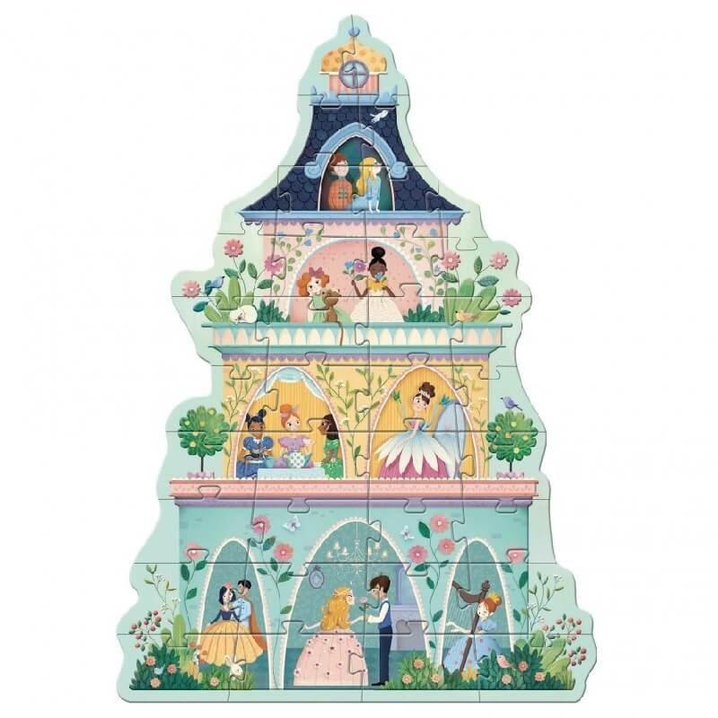 DJECO Puzzles y encajes Puzzle Gigante la torre de la princesa 36 piezas DJ07130