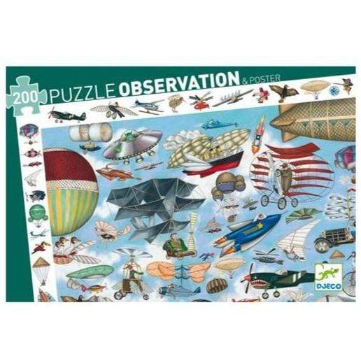 DJECO Puzzles y encajes Puzzle Observación Aero Club 200 piezas DJ07451