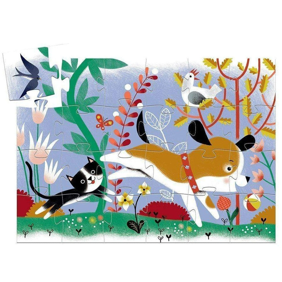 DJECO Puzzles y encajes Puzzle Silueta Firmin Little Puppy 24 piezas DJ07280