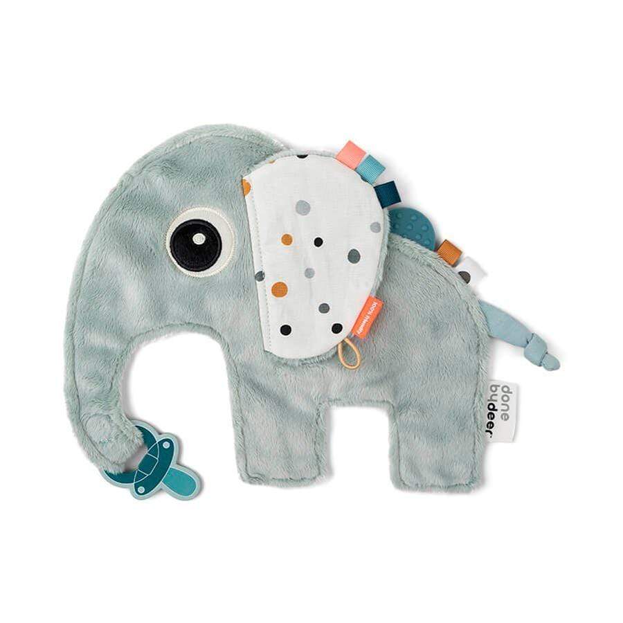 DONE BY DEER Accesorios bebé Mini Mantita con Portachupete Elefante Celeste 4313802