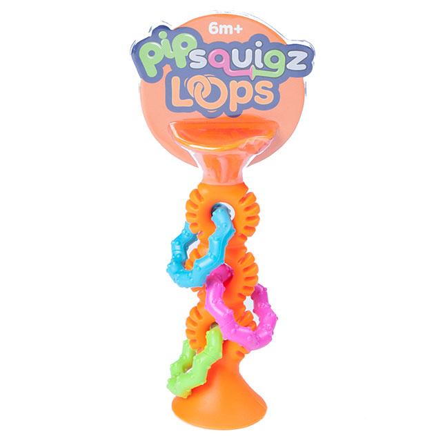 Fat brain toys Destreza y Habilidades +0 Juguete mordedor y sonajero pipSquigz loops naranjo FA165-1