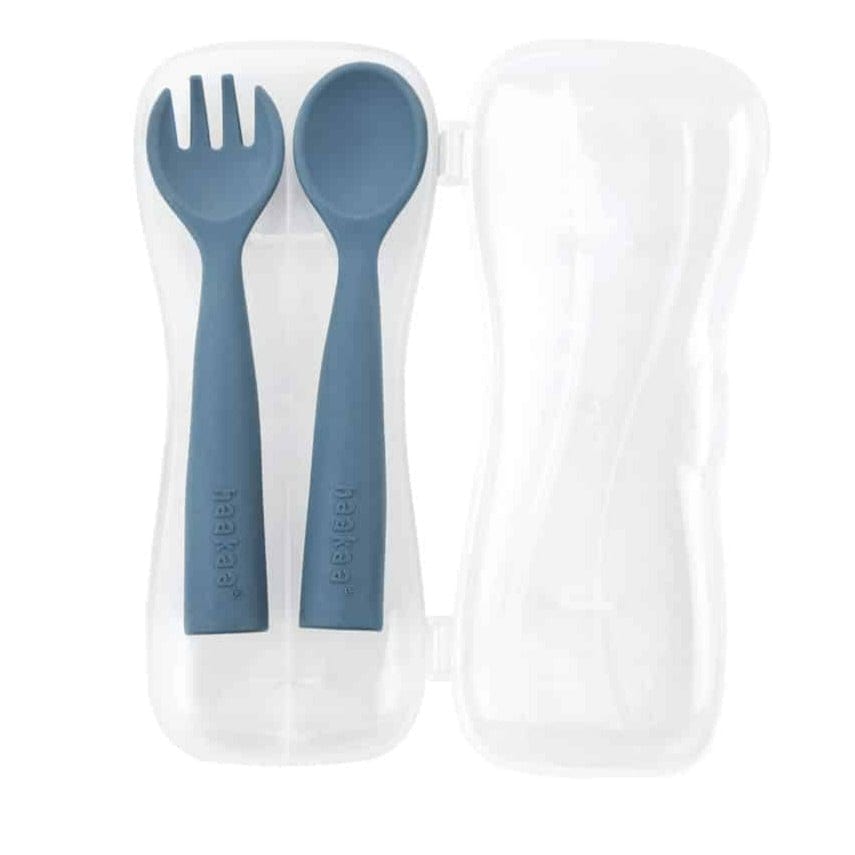 HAAKAA Alimentación Cubiertos De Silicona Flexibles - Azul UTE74-B