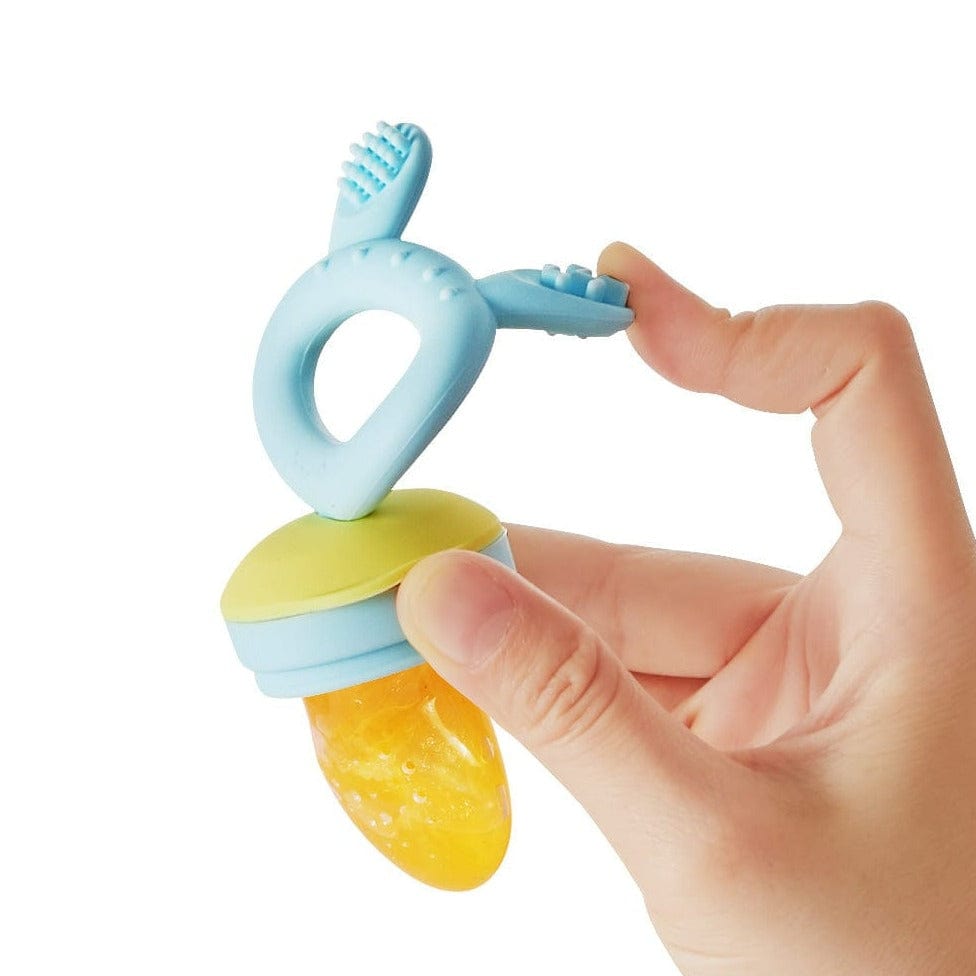 HAAKAA Alimentación Mordedor De Silicona Con Bolsa Celeste BHK129-B