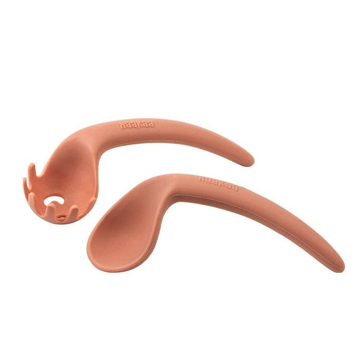 HAAKAA Alimentación Set De Cubiertos Curvos De Silicona - Rust UTE71-R
