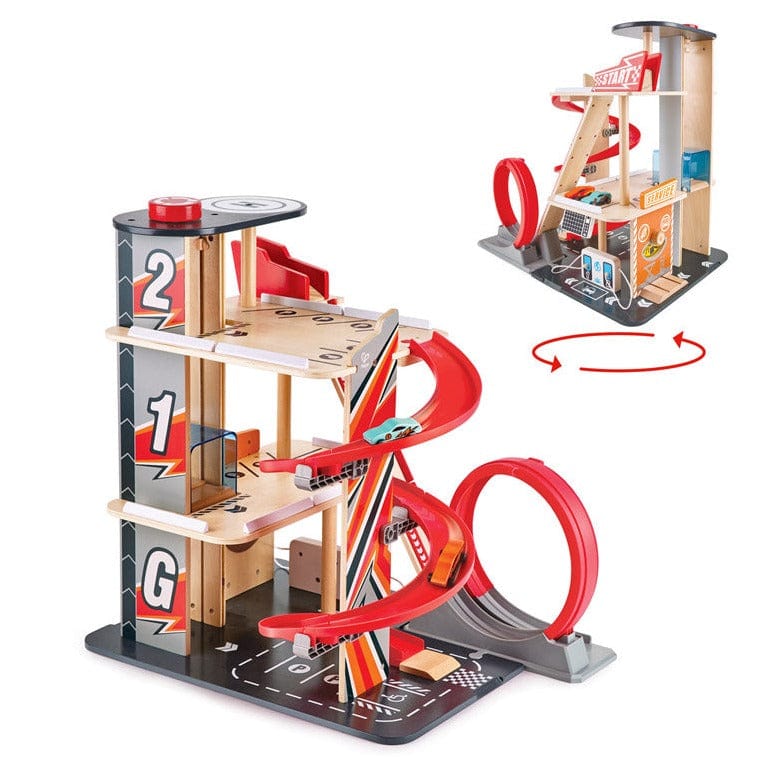 HAPE Transportes Garaje Con Saltos y Piruetas Para Mecánicos