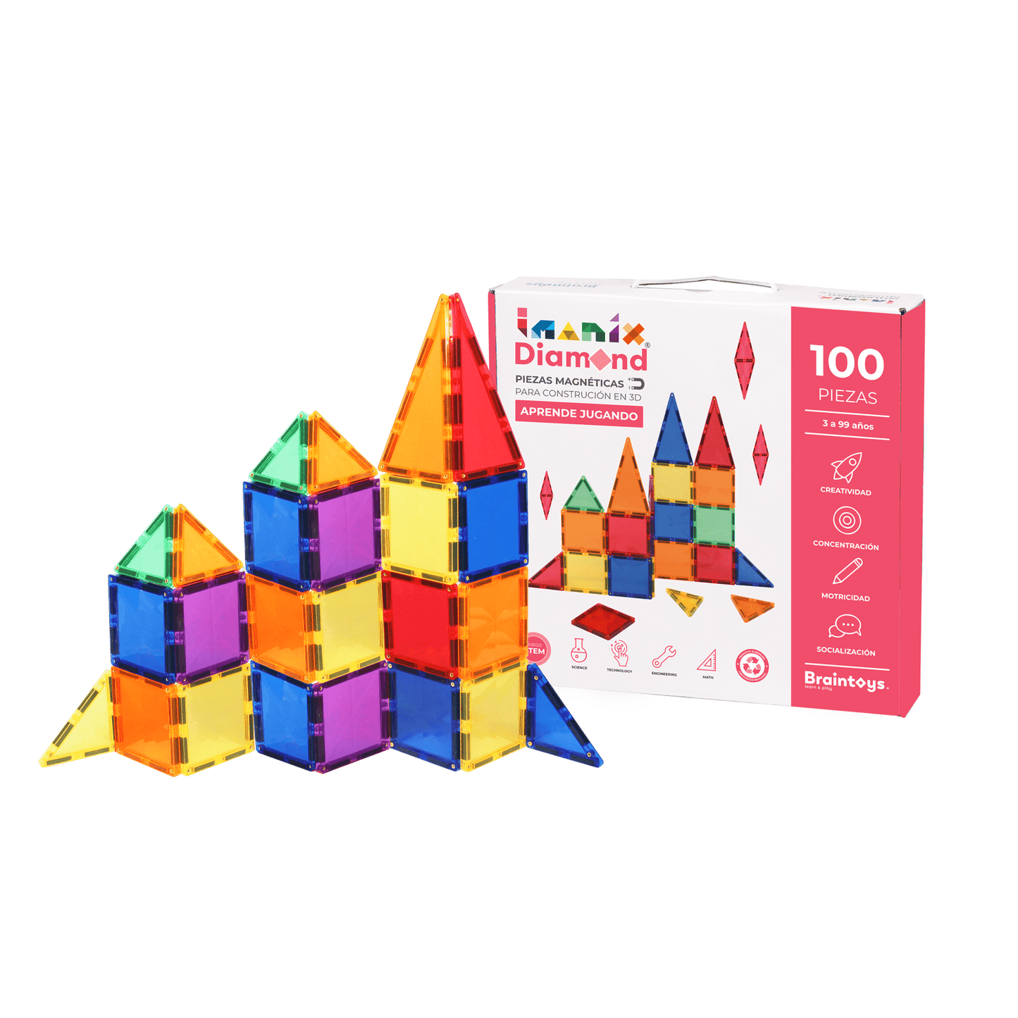 Imanix Juegos Magnéticos Set Imanix Diamond 100 piezas IMANIX-DIAMOND-100