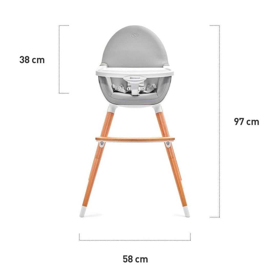 KINDERKRAFT Sillas de comer Silla De Comer Fini 2 en 1 Gris KKKFINIGR