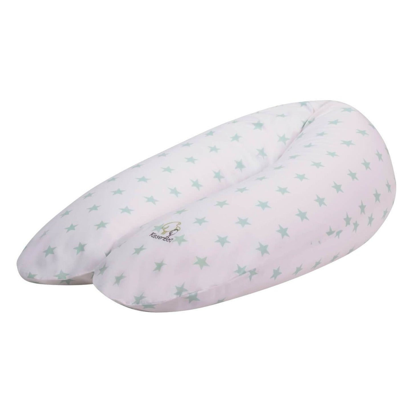 KISSENBAG Lactancia Cojín multifuncional Blanco Estrellas Verde agua KISSENESTRELLASVERDE