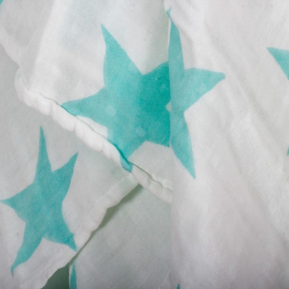 Kosleeping Accesorios bebé Swaddle Manta Bambú Blanca con Estrellas Turquesa 1517419834321