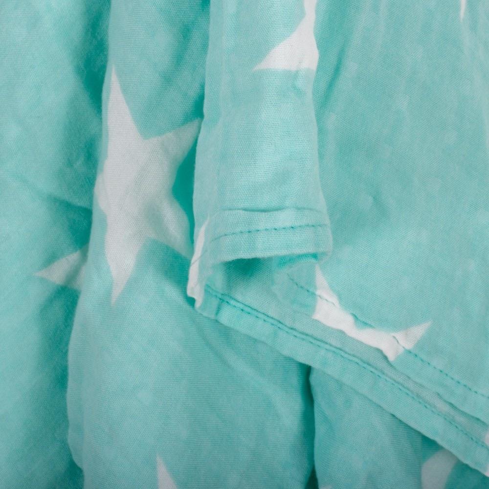 Kosleeping Accesorios bebé Swaddle Manta Bambú Turquesa con Estrellas Blancas 1496701110666
