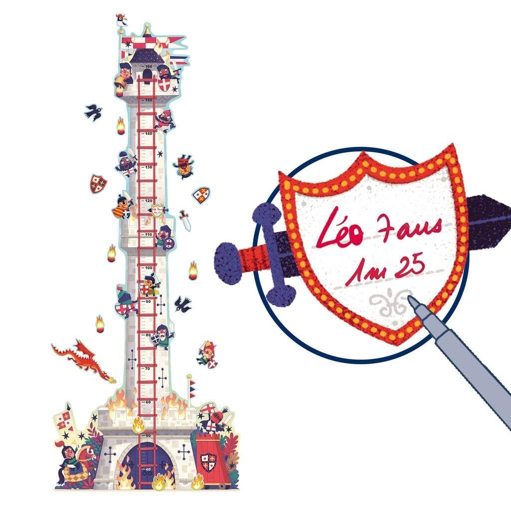 Little Big Room Decoración Sticker de pared para medir crecimiento knight´s Tower DD04040