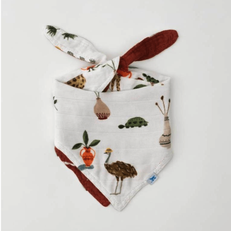 LITTLE UNICORN Accesorios bebé Babero reversible Bandana Muselina - Safari