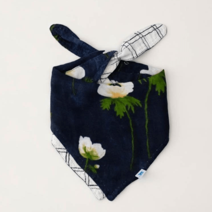 LITTLE UNICORN Accesorios bebé Babero reversible Bandana Muselina - White Anemone UF0602