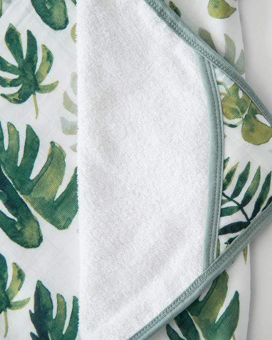 LITTLE UNICORN Artículos para el baño Juego de Toalla con capucha mas toallita Tropical leaf UH0024