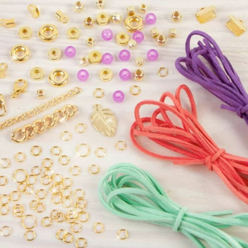 MAKE IT REAL Arte y Manualidades Pulseras de Ante con Eslabones Dorados MIR1207