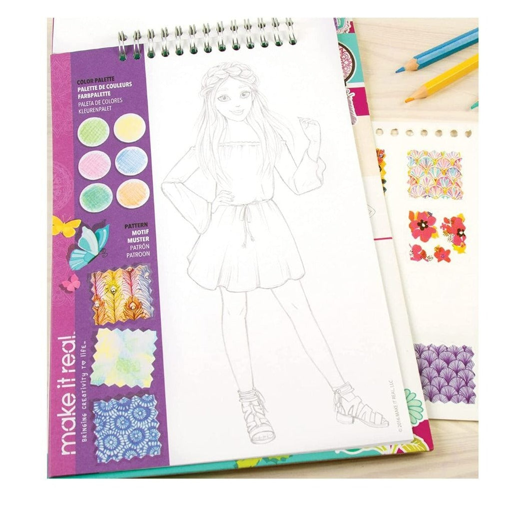 MAKE IT REAL Juegos de roles Cuaderno de Bocetos de Diseño de Moda MIR3202