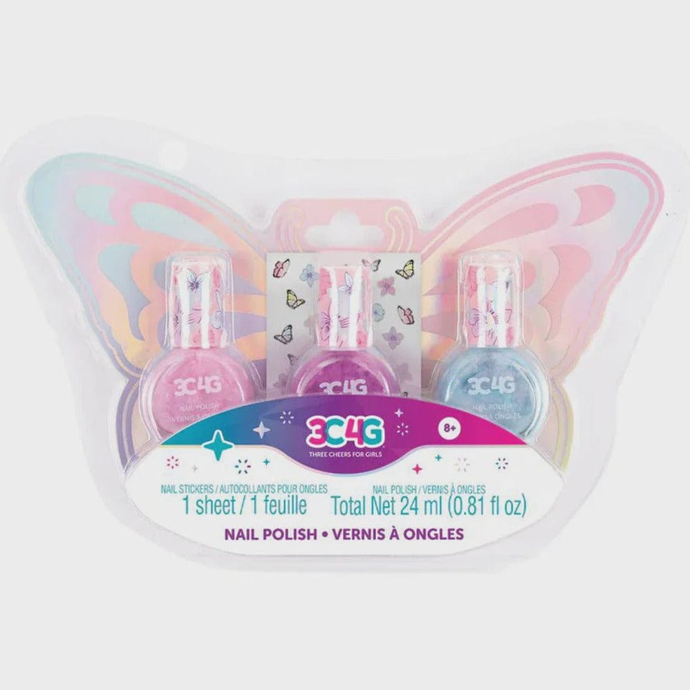 MAKE IT REAL Juegos de roles Trío de Esmaltes de Uñas de Mariposa MIR10043