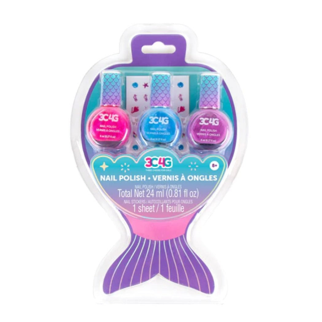 MAKE IT REAL Juegos de roles Trío de esmaltes para uñas con holograma de sirena MIR10016