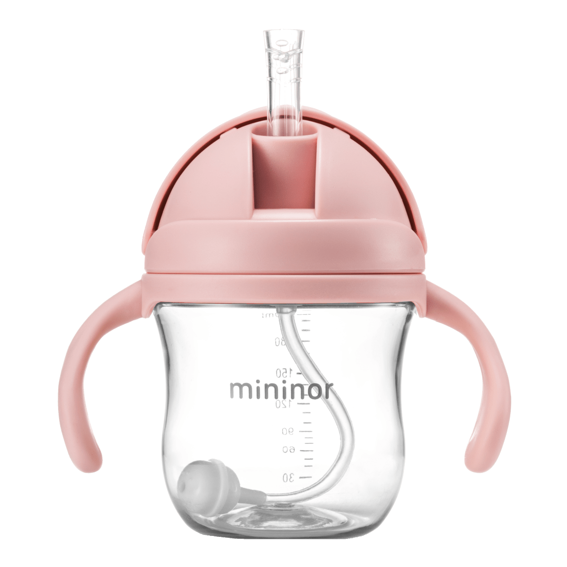 MININOR Alimentación Vaso Con Bombilla Mininor 220ml Rosado MN142