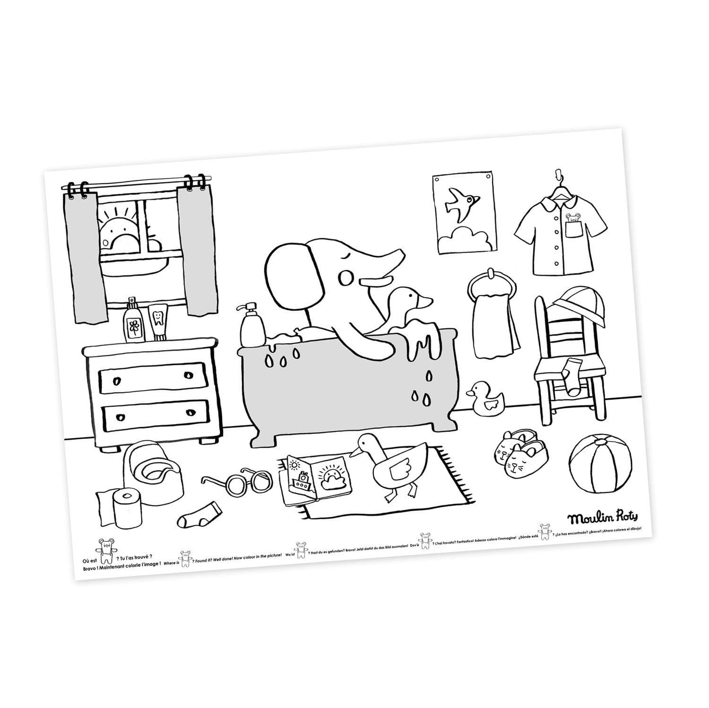 MOULIN ROTY Libro Actividades 40 individuales para colorear Popipop 661613