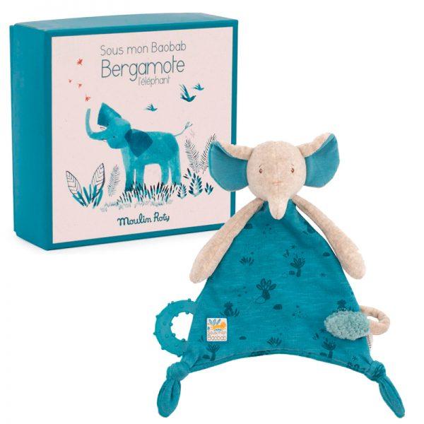MOULIN ROTY Peluches Tuto Doudou Portachupete Elefante - Baobab 669016