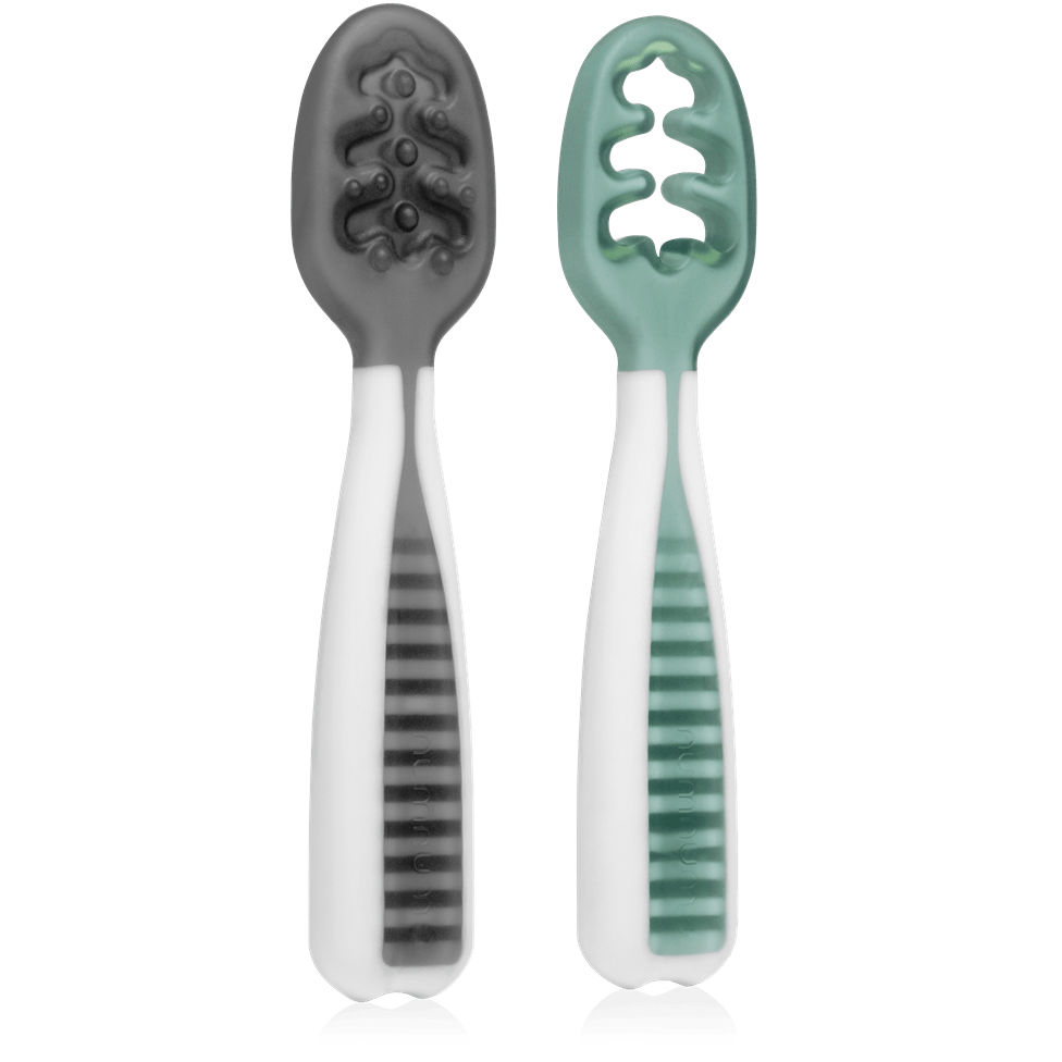 NUM NUM Cucharas aprendizaje verde y gris CUCHARAVERDE/GRIS
