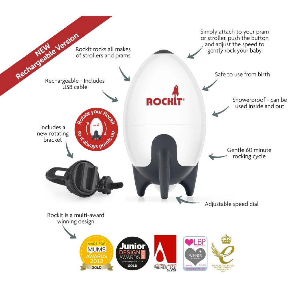 ROCKIT Accesorios bebé Mecedor para coches portátil recargable Rockit ROCKITR