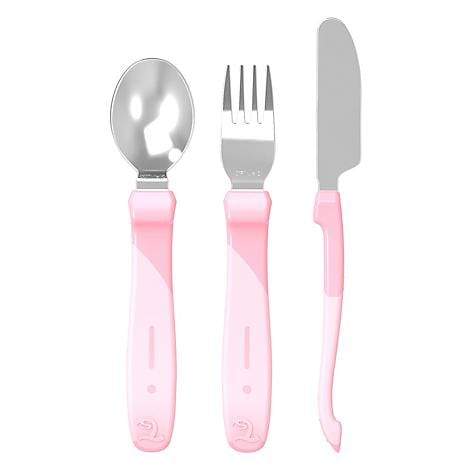 Twistshake Alimentación Cubierto de Aprendizaje Acero Inoxidable Rosado TS195