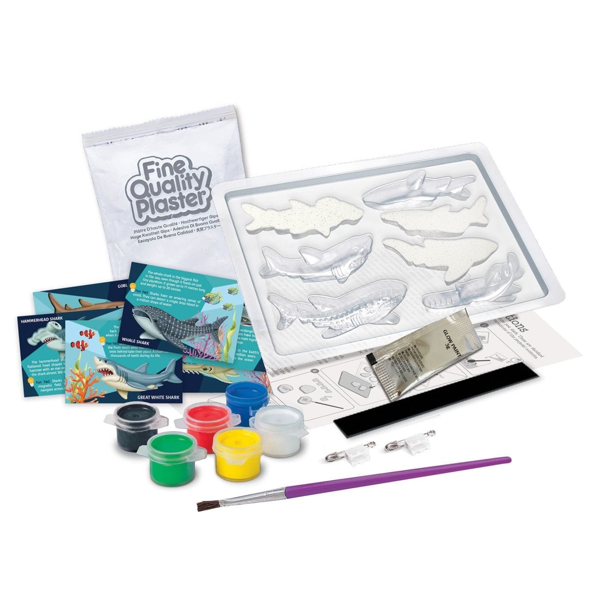 4M Arte / Manualidades Kit de manualidades Moldea Pinta Tiburones - 4M 00-04785