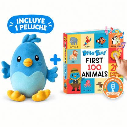 Pack Peluche + Libro Musical First 100 Animals | Ditty Bird