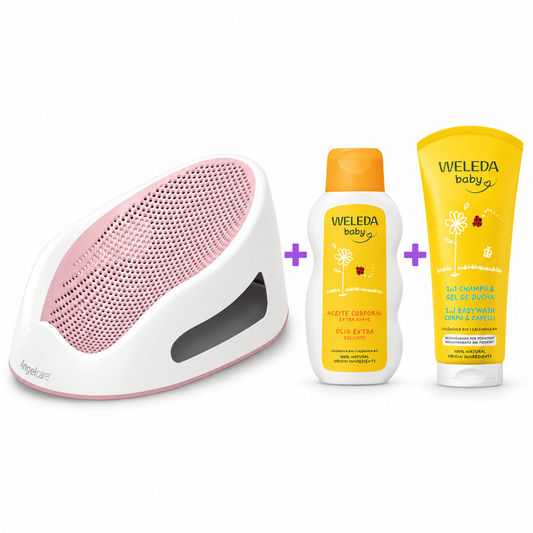 Pack Hora del Baño Bebé | Angelcare Pink + Weleda