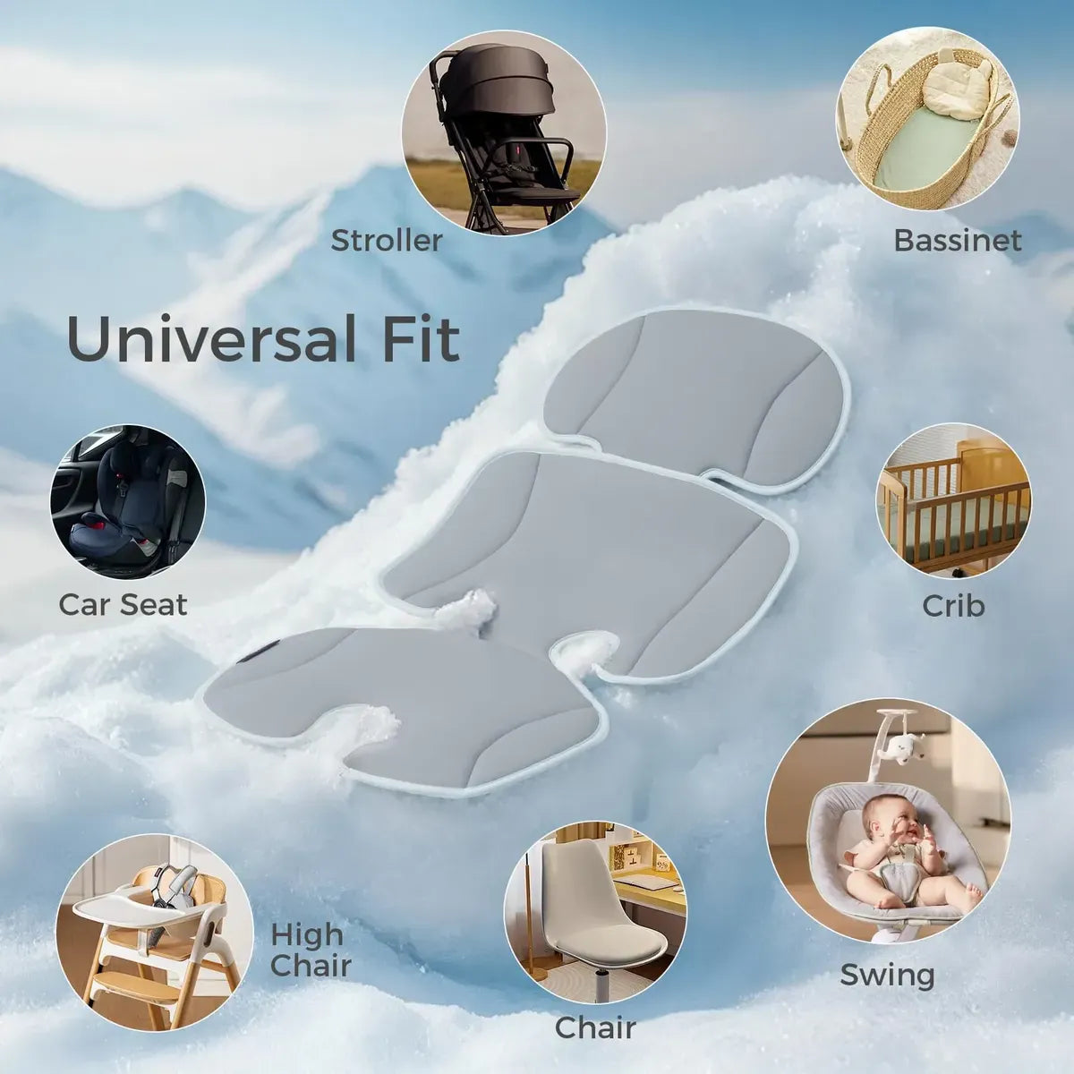 Pad Respirable para coches y silla de comer Gris - Momcozy