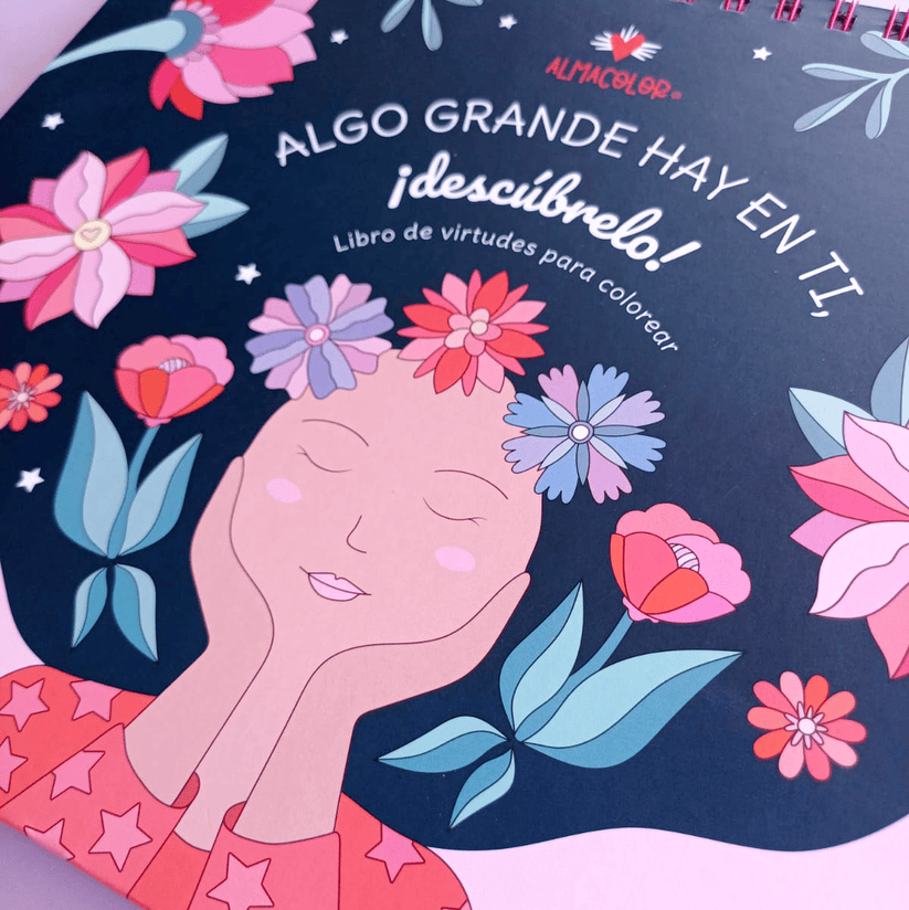 Almacolor Libros para pintar Libro de virtudes para pintar Algo grande hay en ti ¡descúbrelo! - Almacolor 978-956-420-886-2