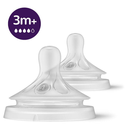 Avent Mamadera Tetina x2 Natural Reponse 3.0 flujo rápido 3m - Avent SCY964/02