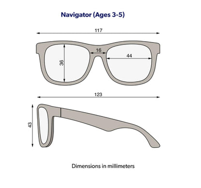 Babiators Gafas de sol Lentes de Sol Navigator Negro 3 a 5 Años 810110120006