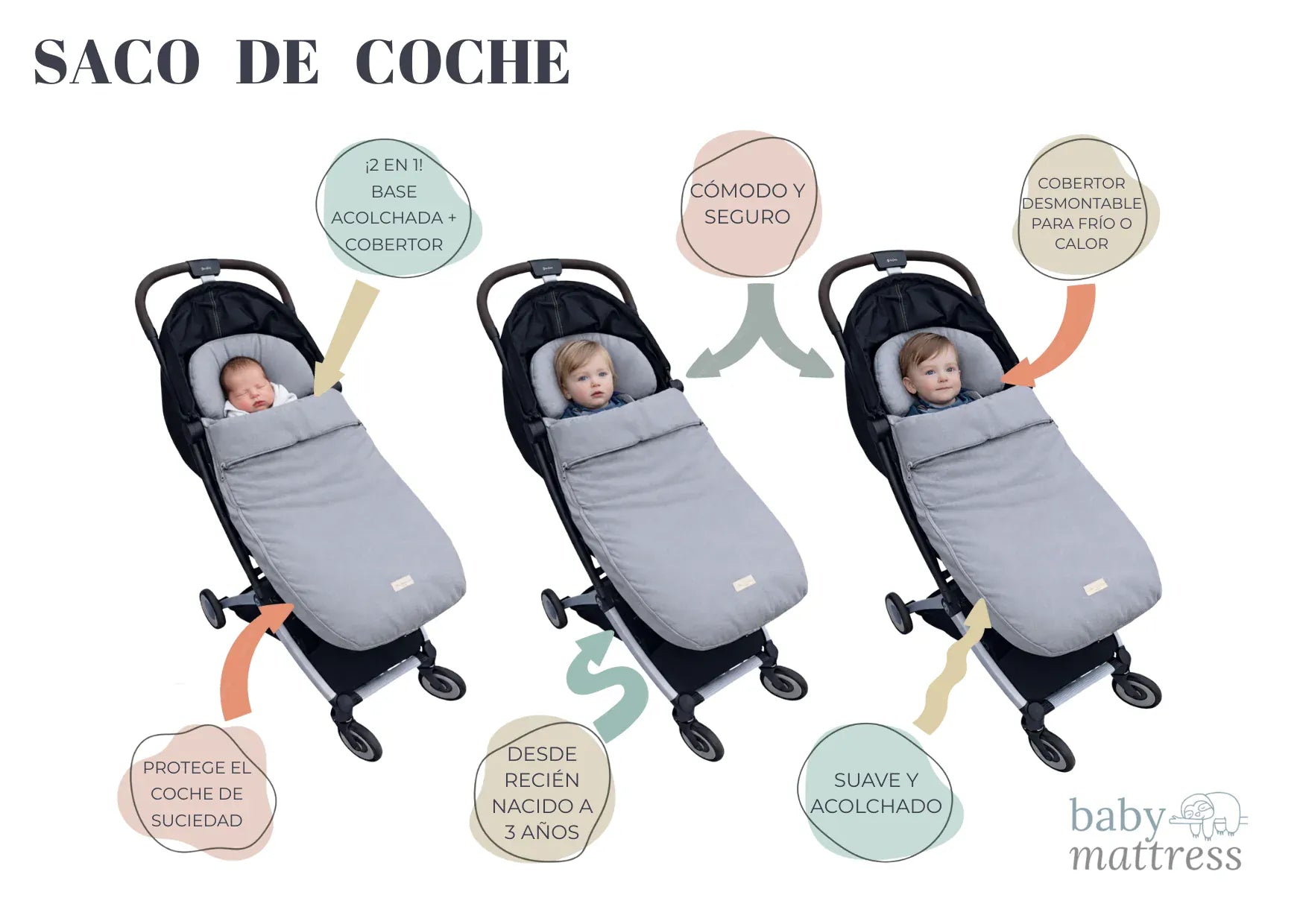 Baby Mattress Accesorios para coches Saco Nude Waffle -BABYMATTRESS 6734925009490