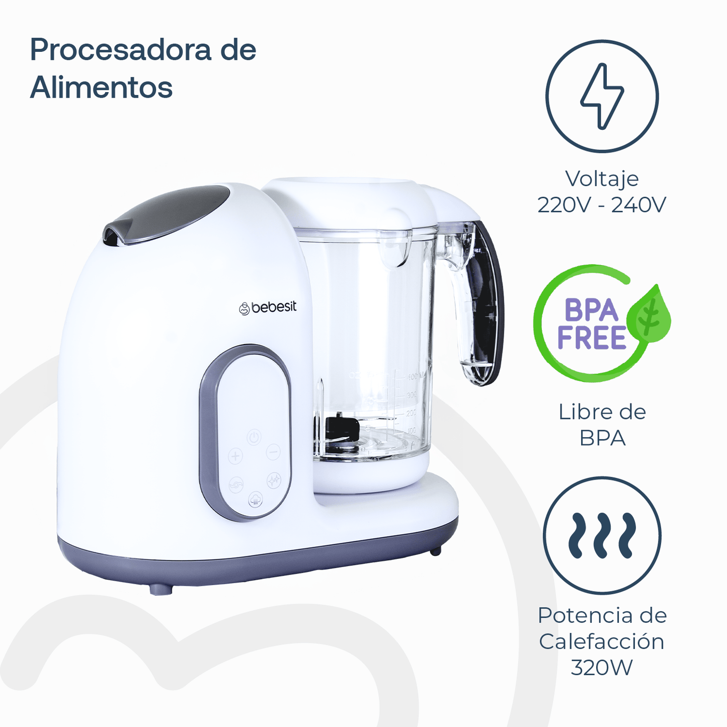 Bebesit Alimentación Procesadora de Alimentos Digital Bebes - Bebesit BB0150FSD102