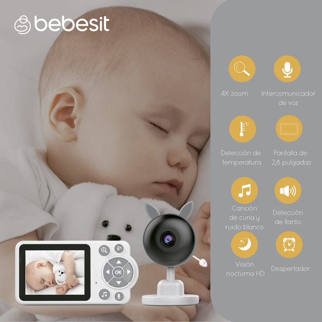 Bebesit Monitor / Cámara para bebé Monitor Cámara SmartGuard 2.0 4x Zoom con ruido blanco - Bebesit BB0200C3