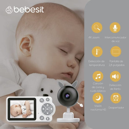 Bebesit Monitor / Cámara para bebé Monitor Cámara SmartGuard 2.0 4x Zoom con ruido blanco - Bebesit BB0200C3