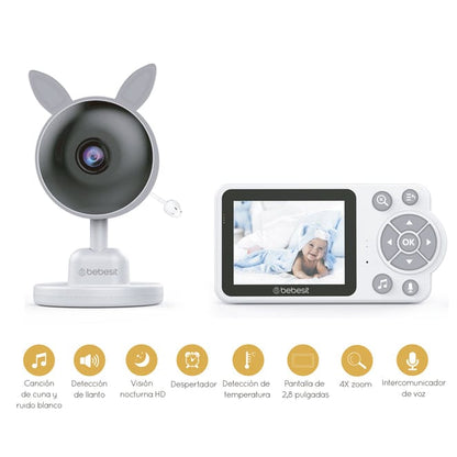 Bebesit Monitor / Cámara para bebé Monitor Cámara SmartGuard 2.0 4x Zoom con ruido blanco - Bebesit BB0200C3