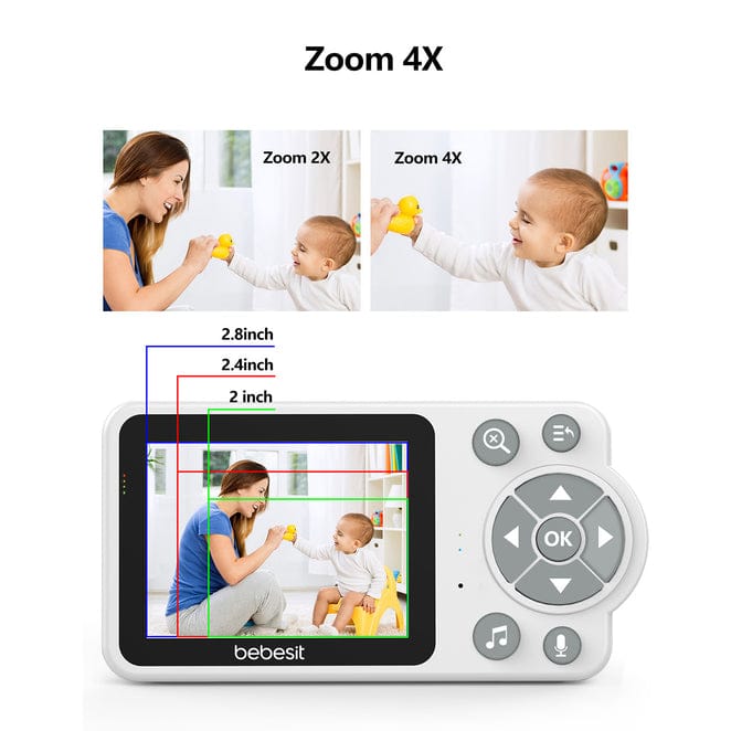 Bebesit Monitor / Cámara para bebé Monitor Cámara SmartGuard 2.0 4x Zoom con ruido blanco - Bebesit BB0200C3