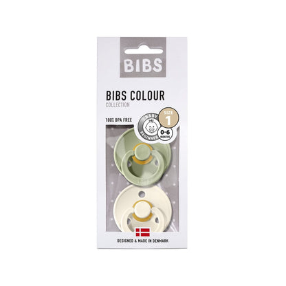 Bibs Chupete Chupete Bibs Simétrico X2 Talla 1 Ivory / Sage - Bibs 2121416