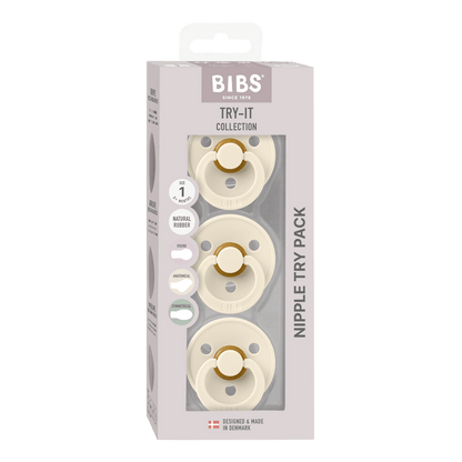 Bibs Chupete Chupete Colour X3 Talla 1 try-IT Ivory - Bibs 81340