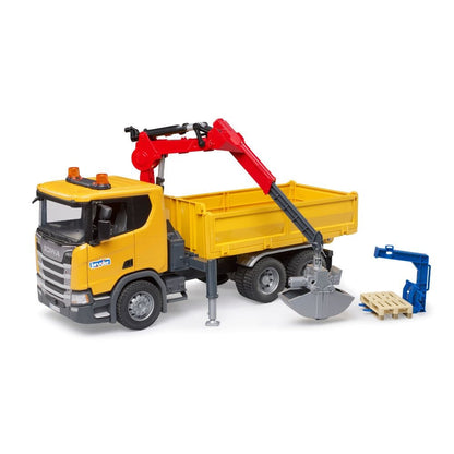 Bruder Camión Camión de obra Scania Super 560R con grúa y pallet 03551 Escala 1:16 - Bruder BRU03551