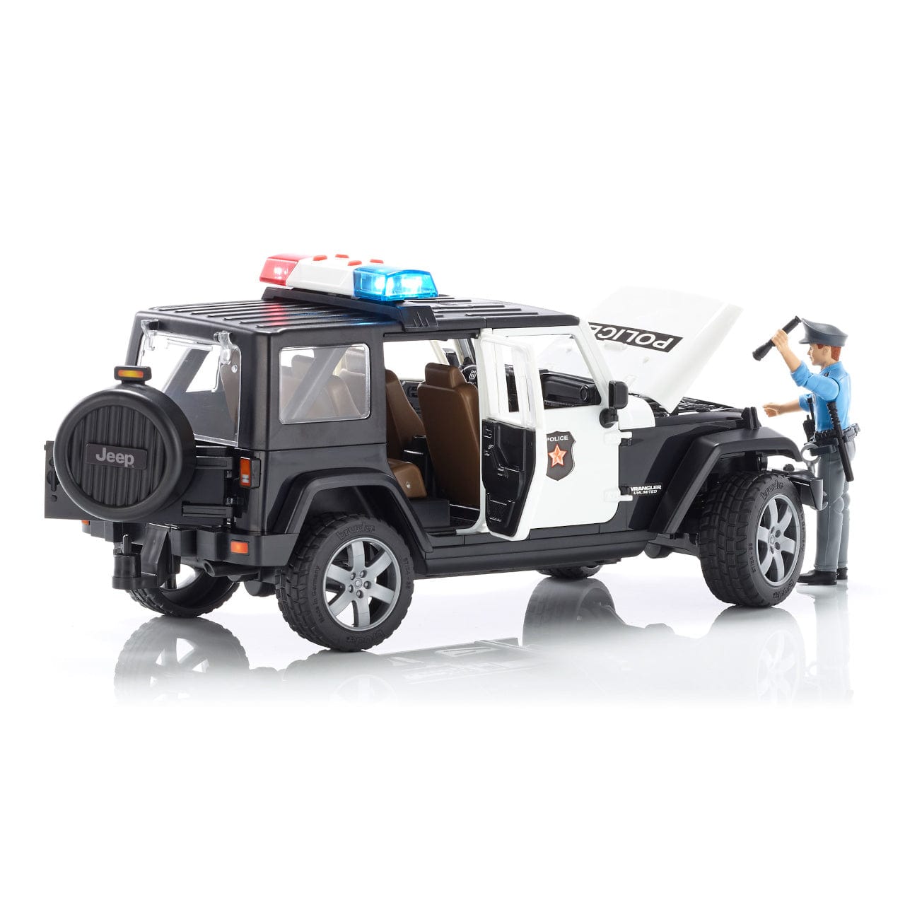 Carro de polícia JEEP Wrangler com policial - Bruder 02526