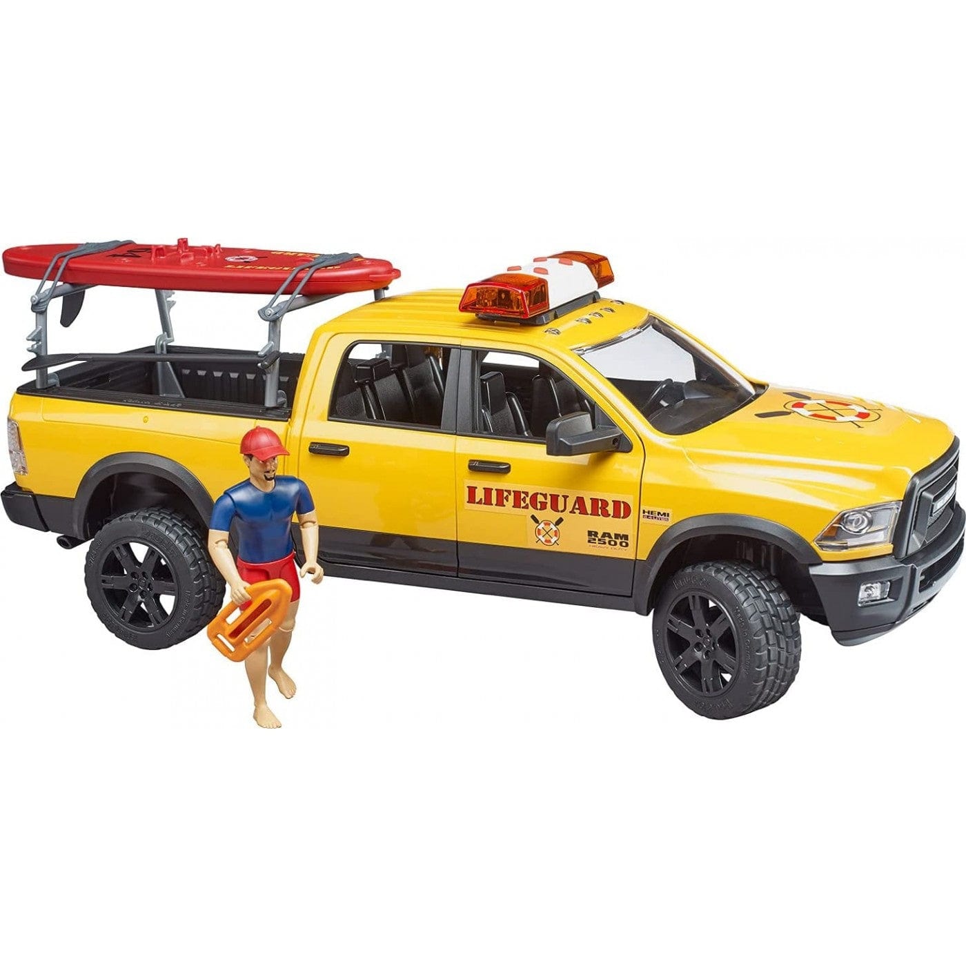BRUDER Transportes RAM 2500 PowerWagon Life Guard and Stand Up Paddle 02506- Escala 1:16 BRU02506